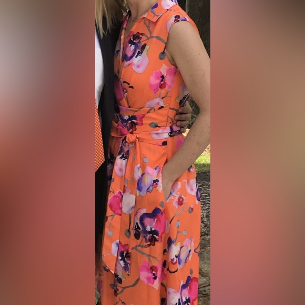 Orange Silk Ellen Tracy Shirtdress